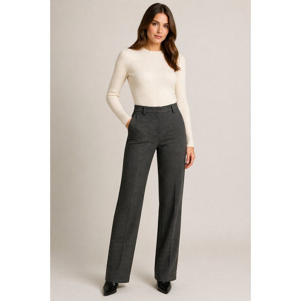 Missoni Knit Trim Gray Wool Blend Pants Made in Italy Size 40 NWT